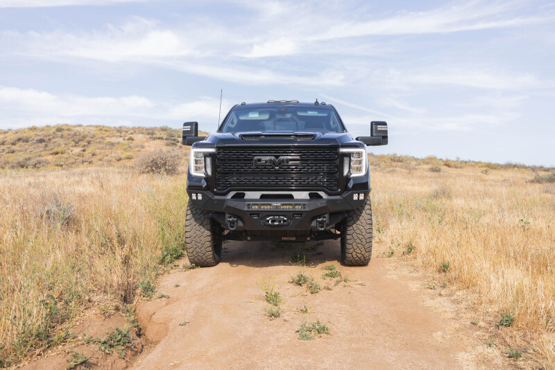 GMC Sierra 3500 Front Bumper - DV8 Offroad - Spec Series - Micro-texture black powder coat with satin black accents - `20-`23